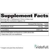 Información nutricional de L-Carnitina Líquida 3000 GAT ingredientes