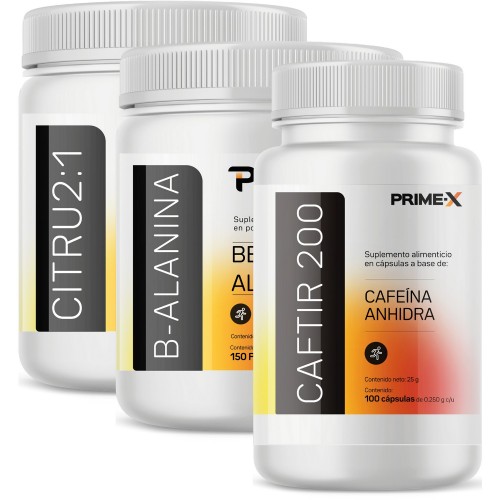 Malato de Citrulina CITRU2:1, B-Alanina y Cafeína CAFTIR 200 Primetech