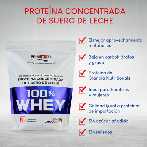 100% Whey Primetech Nutrition características